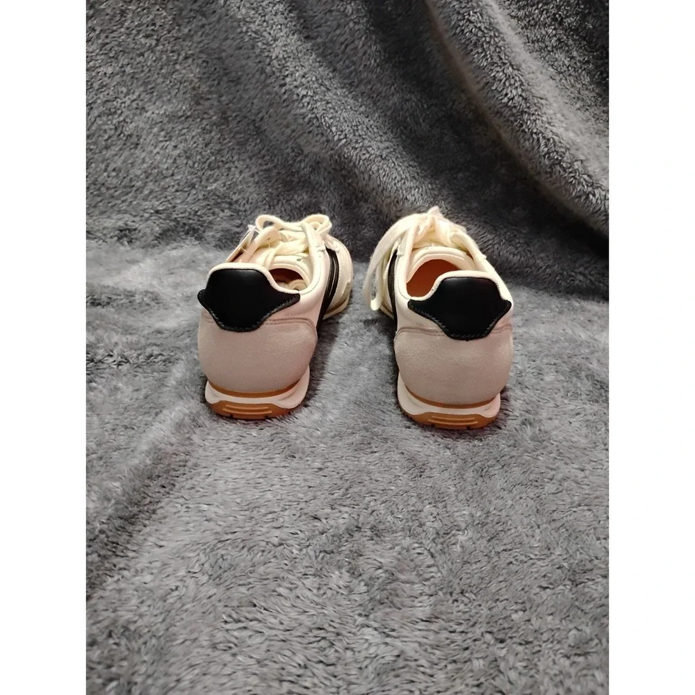 No Boundaries Women's Lace-Up Athletic Sneakers Wht/Blk/Beige WMNB45CA003